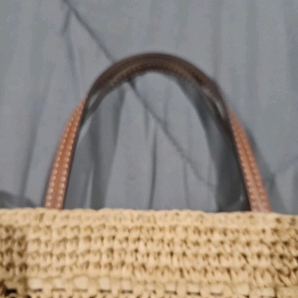 Mango Raffia-effect shoulder bag Beige - Picture 4 of 9